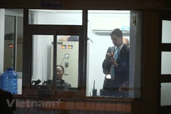 US special agents inspect security at airport
