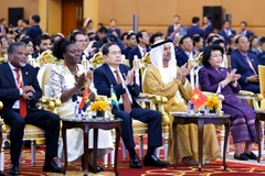 NA Chairman Tran Thanh Man (third from left) is leading a Vietnamese delegation to the 11th plenary session of the International Parliament for Tolerance and Peace. (Photo: VNA)
