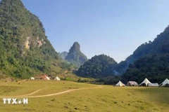 Visitors are interested in bathing themselves in the glory of Non Nuoc Cao Bang UNESCO Global Geopark. (Photo: VNA)