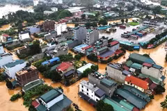 Torrential downpour in several areas in Ha Giang province in June. (Photo: VNA)