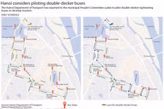 Hanoi considers piloting double-decker buses