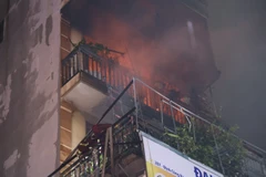 The scene of the fire in Hanoi (Photo: VNA)