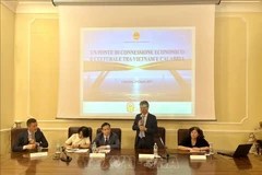 Vietnamese Ambassador to Italy Duong Hai Hung speaking at Vietnam-Calabria Connection Forum in Cantazaro city (Photo: VNA)
