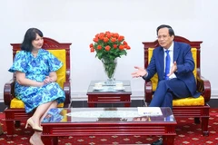 Meeting between Minister of Labour, Invalids and Social Affairs Dao Ngoc Dung (R) and Romanian Ambassador to Vietnam Cristina Romila (Photo: VietnamPlus)