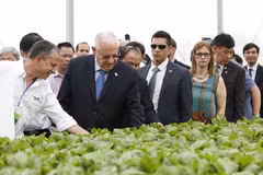 Israeli president visits hi-tech VinEco Tam Dao project