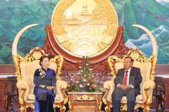 NA Chairwoman pays courtesy call on top Lao leader