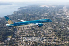 Vietnam Airlines secures the fifth spot with an on-time performance rate of 81.85%. (Photo: VNA)