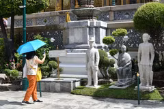 Thailand: Century-old stone sculptures displayed at Emerald Buddha Temple