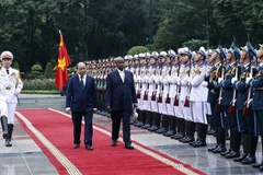Welcome ceremony held for Ugandan President 