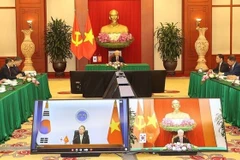 Party leader holds online talks with RoK President