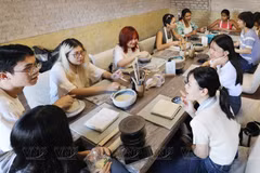 Young people enjoy pottery making