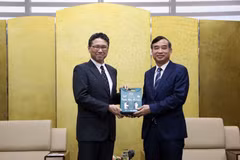 Chairman of the People’s Committee of Da Nang Le Trung Chinh (R) and Japanese Consul General in Da Nang Mori Takero at their meeting on June 19. (Photo: VNA)