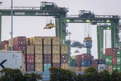 Container loading and unloading in the Tanjung Priok Port area, Jakarta (Photo: Antara)