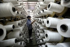 Fiber production line of the RoK-funded KSA Polymer JSC Hanoi at Thuy Van industrial park in Phu Tho province. (Photo: VNA)