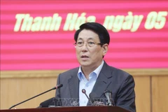 State President Luong Cuong speaks at the working session. (Photo: VNA)