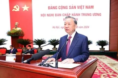 Party General Secretary and State President To Lam speaks at the meeting. (Photo: VNA)