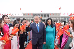 General Secretary of the Communist Party of Vietnam Central Committee and State President To Lam, his spouse and a high-level Vietnamese delegation wraps up a three-day state visit to China on August 20. (Photo: VNA)