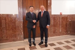 Vietnamese Ambassador to the Czech Republic Duong Hoai Nam (L) and Czech Minister of Industry and Trade Jozef Sikela at their meeting in Prague on August 22 (Photo: VNA)