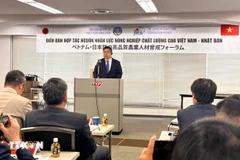 Director of the Economic Development Department at JICA Shimokawa Takao speaks at the event (Photo: VNA)