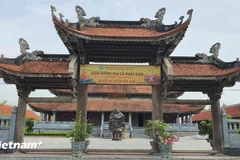 The Lam Son Pagoda in Quynh Yen commune, Quynh Luu district, built entirely with wood, is the largest of its kind in the central province of Nghe An (Photo VietnamPlus)