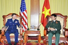 Senior military officer greets US Coast Guard Commandant