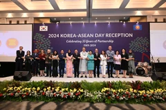 Participants pose for a group photo at the ceremony held in Jakarta on November 1. (Photo: asean.org)