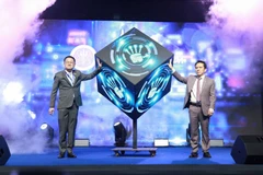 Thai Deputy PM and Minister of Digital Economy and Society Prasert Jantararuangtong (left) officially opens Thailand Space Week 2024 at Impact Muang Thong Thani on Thursday. (Photo: Ministry of Digital Economy and Society)