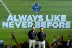 Umpires Pham Trung Hieu (left) and Vo Huynh Nhan at Wimbledon 2024. (Photo of VTF)