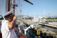 Sailing Ship 286-Le Quy Don on way to Singapore for friendly visit