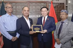NA Chairman meets senior parliamentary official, delivers remarks at academy of Bangladesh