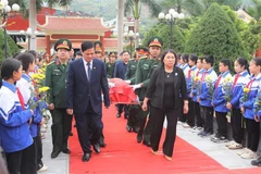Burial service for soldier's remains repatriated from Laos