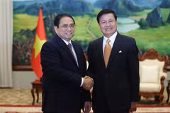 PM Pham Minh Chinh meets with Party General Secretary, President of Laos