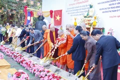 Work starts on upgrade of Vietnamese pagoda in Vientiane