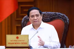 PM Pham Minh Chinh speaks at the event. (Photo: VNA)