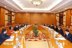 An overview of the first meeting of the sub-committee for personnel affairs of the 14th National Party Congress. (Photo: VNA)