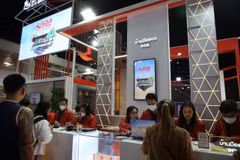 The Government Housing Bank's booth at Money Expo 2024. The bank has been instructed to extend the home loan repayment period up to a maximum age of 85 among borrowers. (Photo:.bangkokpost.com) 