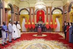 Party General Secretary and State President To Lam receives foreign ambassadors in Hanoi on October 18. (Photo: VNA)