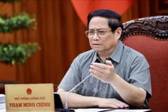 Prime Minister Pham Minh Chinh speaks at the meeting. (Photo: VNA)