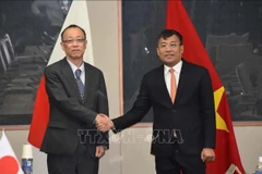 Permanent Deputy Minister of Foreign Affairs Nguyen Minh Vu (right) and his Japanese counterpart Funakoshi Takehiro at the dialogue. (Photo: VNA)