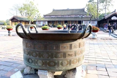 Nguyen-dynasty bronze cauldrons in Hue Imperial Citadel