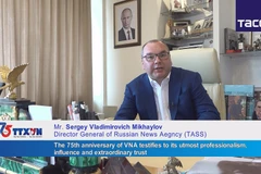 Russian News Agency TASS congratulates on VNA's 75th founding anniversary