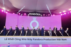 Delegates at the ground-breaking ceremony of the Pandora plant in the southern province of Binh Duong on May 16. (Photo: VNA)