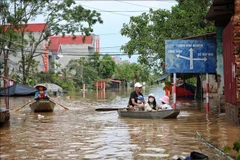 Tri Yen commune in Yen Dung district, the northern province of Bac Giang gets flooded after Typhoon Yagi. (Photo: VNA)