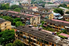 Luminous murals beautify old residential zone 