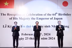 Reception marks 64th birthday of Japanese Emperor