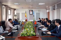 Vice President meets Uganda’s Parliament Speaker in Kampala
