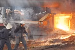 At a steel complex in Vung Ang economic zone