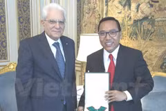 Vietnamese Ambassador bids farewell to Italian President 