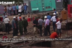 Efforts are being made to remove Thai Ly Hao Nam body from the concrete pile