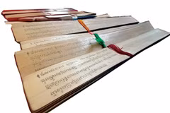 Unique writing on “Buong” leaves of Khmer people